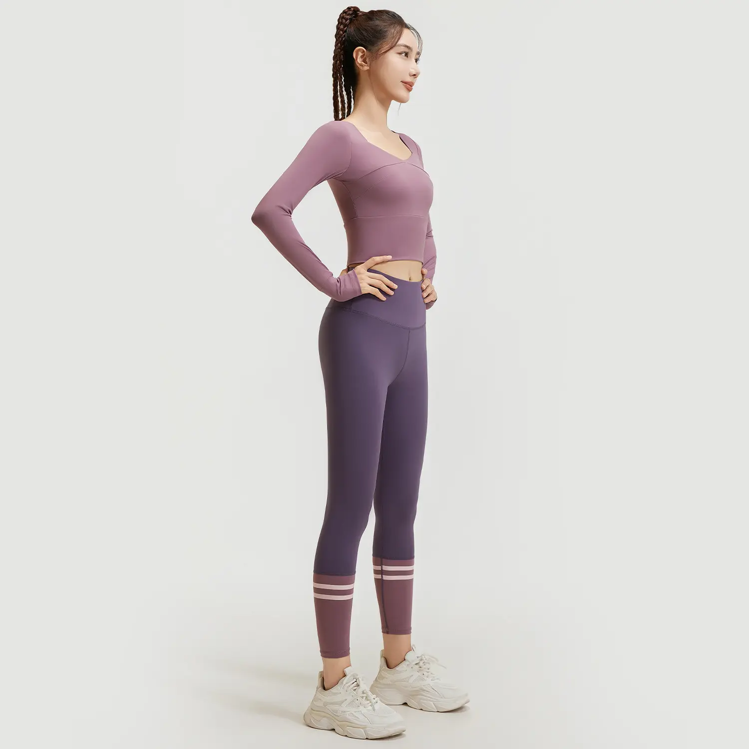 Juyatang Splicing Waist Yoga Clothing Wear Fitness Suit Pilates Slim Sports Suit Women vêtements sport femme