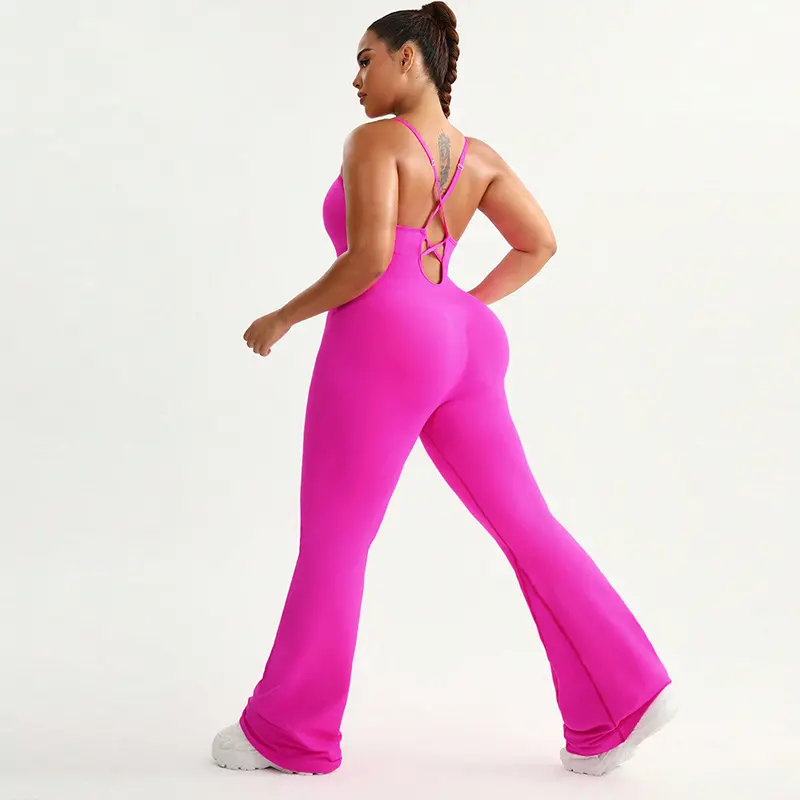 Large size one-piece yoga suit high elastic with chest pad hip lift seamless sports fitness onesie sport set women yoga set