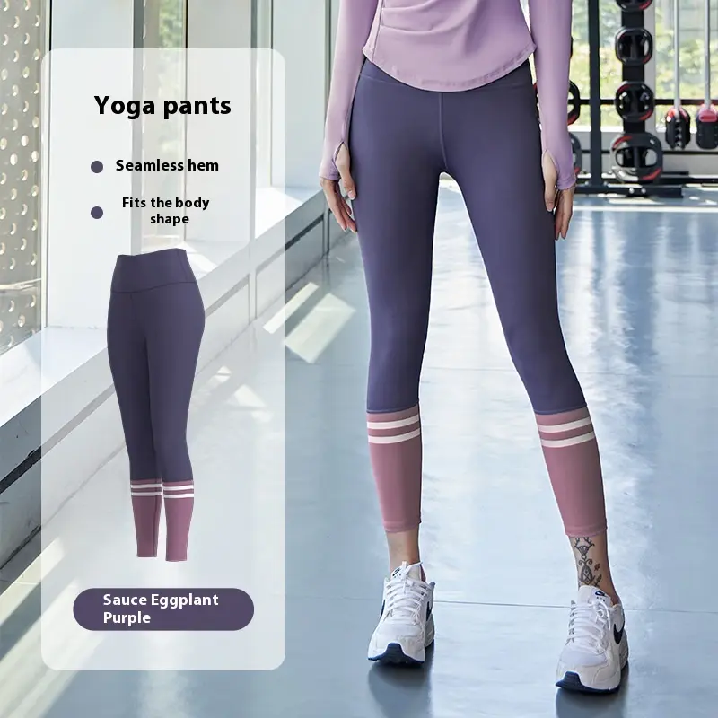 Juyatang Splicing Waist Yoga Clothing Wear Fitness Suit Pilates Slim Sports Suit Women vêtements sport femme