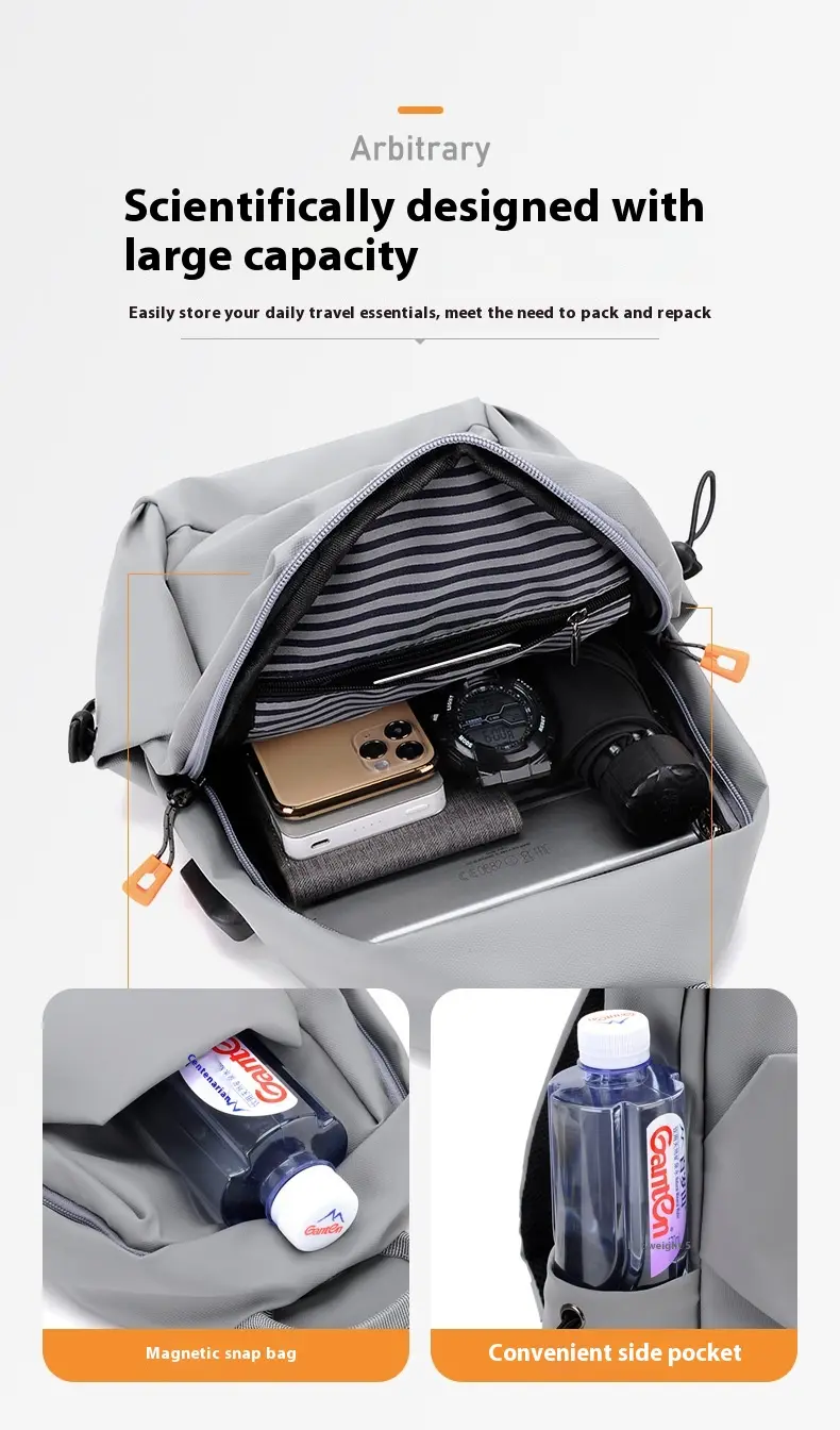 New men's breast bag Korean version trendy cool shoulder messenger bag multifunctional casual breast bag bags for men