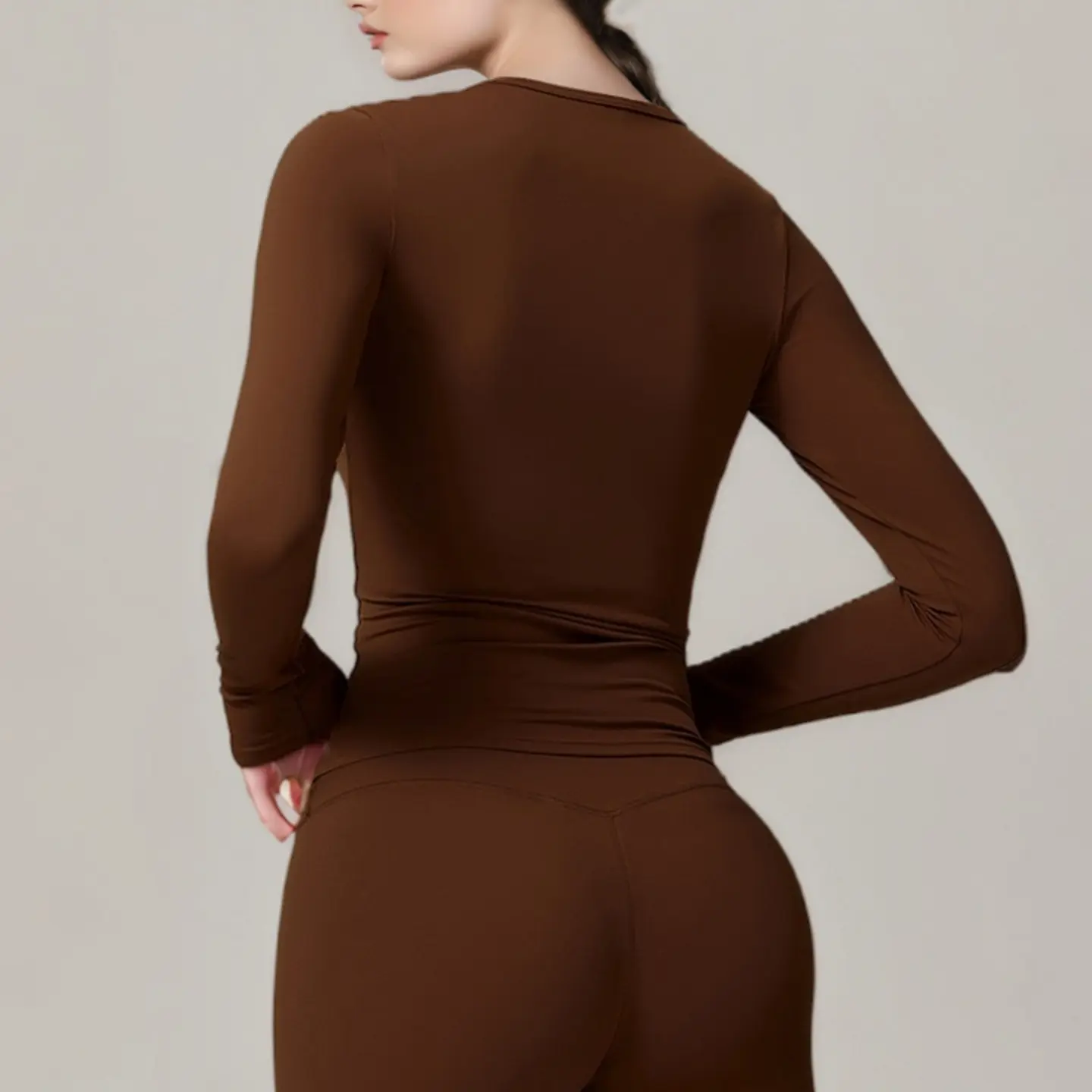 Fitness suit long-sleeved women's quick-drying high-elastic running training sports set women's yoga set