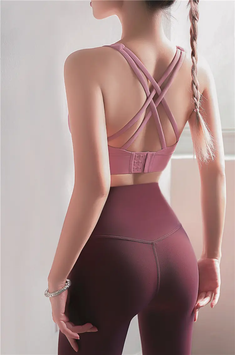 Yoga underwear women's wear shock-absorbing sports vest buckle back fitness bra yoga clothes sports bra