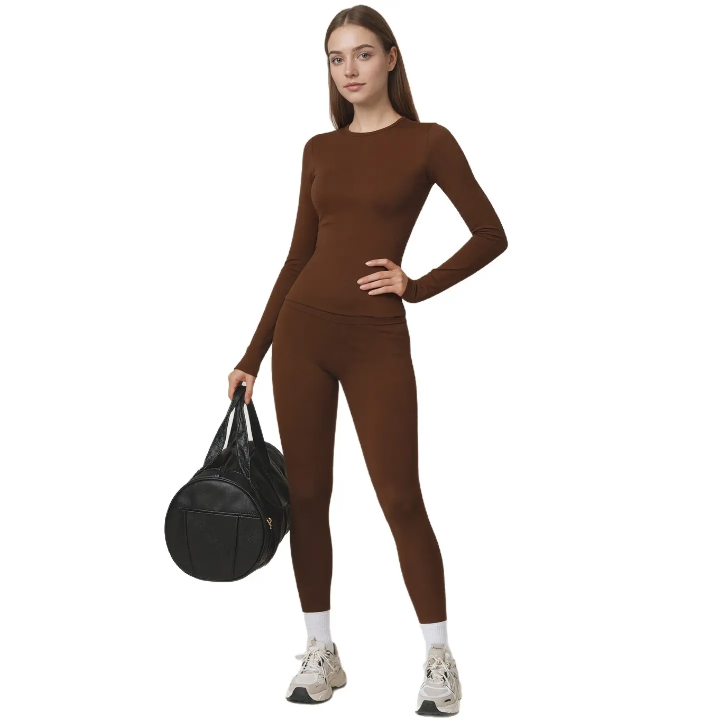 Fitness suit long-sleeved women's quick-drying high-elastic running training sports set women's yoga set