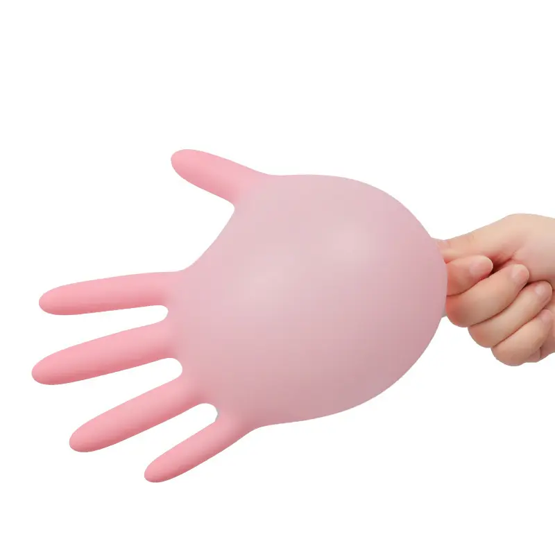 100PCS Pink Nitrile Gloves Disposable Latex Gloves Powder Free for Household Cleaning Beauty Salon Working Kitchen Gloves