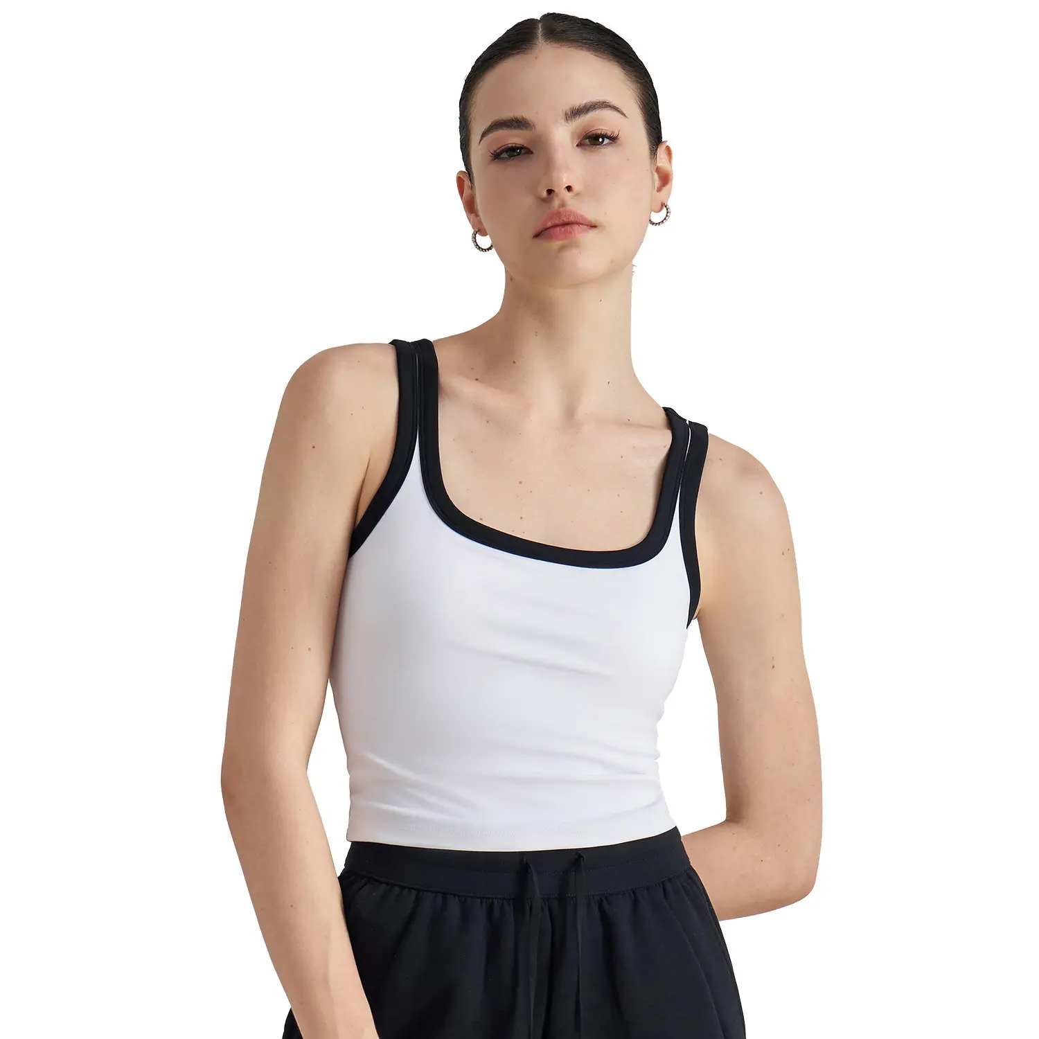 Naked American contrasting color yoga underwear women's collar beautiful back sports vest with chest pad fitness bra outer wear