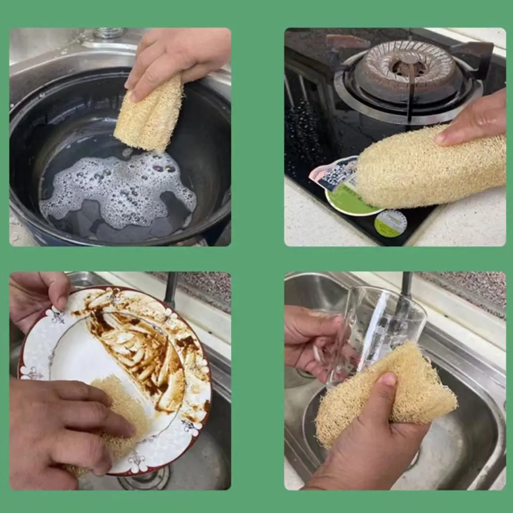 Natural Loofah Luffa Sponge Long Ecological Planting Body Shower Sponge Non-stick Good Absorbency Dish Towel Bath Kitchen Supply