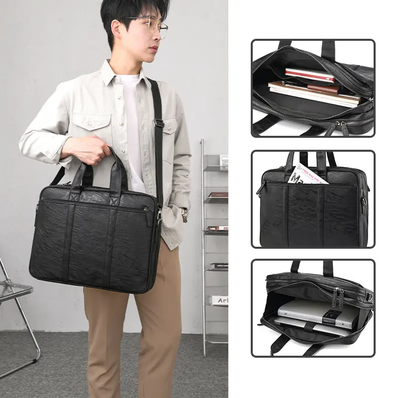 Men's handbag business briefcase men's diagonal span computer bag 15.6 inch shoulder messenger bag men bag laptop bag