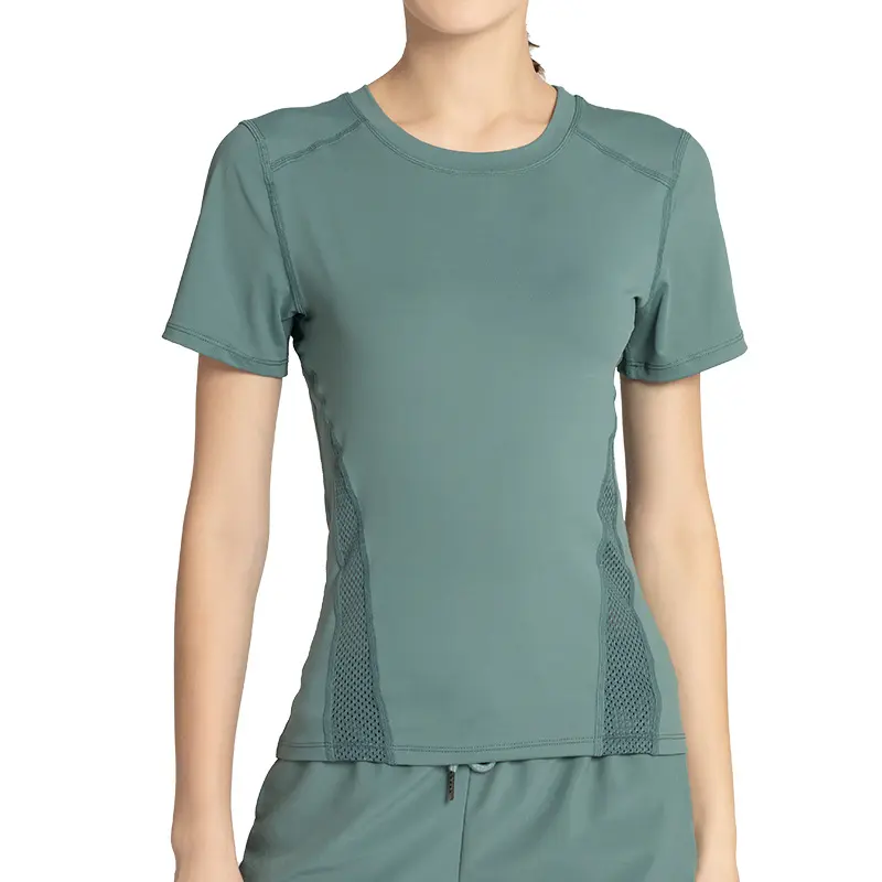 Juyitang sports t-shirt women's beauty back mesh breathable running fitness clothes short-sleeved yoga clothes top bodybuilding