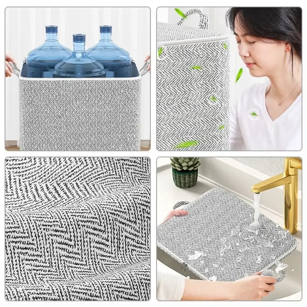 Non-woven Quilt Storage Bag with Lids Zipper Foldable Clothes Quilt Bins Container Large Capacity Dust-proof Bag Organize