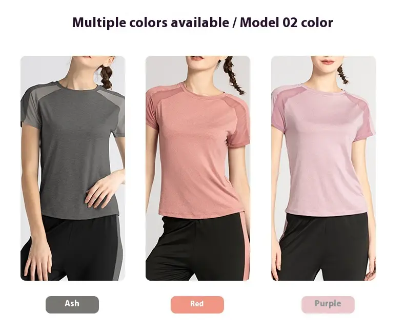 Juyitang sports t-shirt women's beauty back mesh breathable running fitness clothes short-sleeved yoga clothes top bodybuilding
