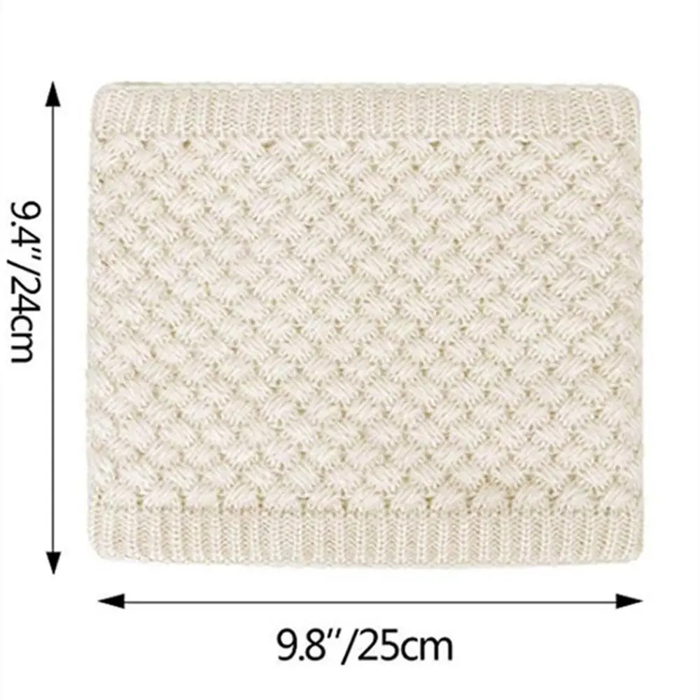 Knitted Neck Scarves Autumn Winter Thermal Women Men Thick Fleece Inside Wool Collar Elastic Scarves Outdoor Neck Warmer