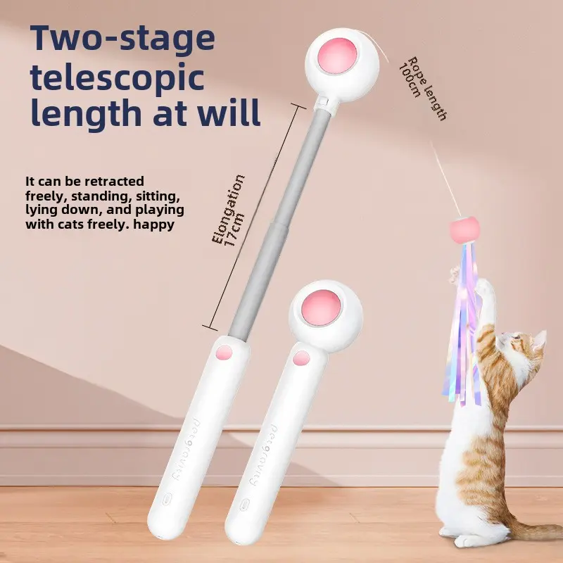 Gravity teasing cat stick Cat self hi Fairy feather bell replacement can add catnip pet supplies kitten toys