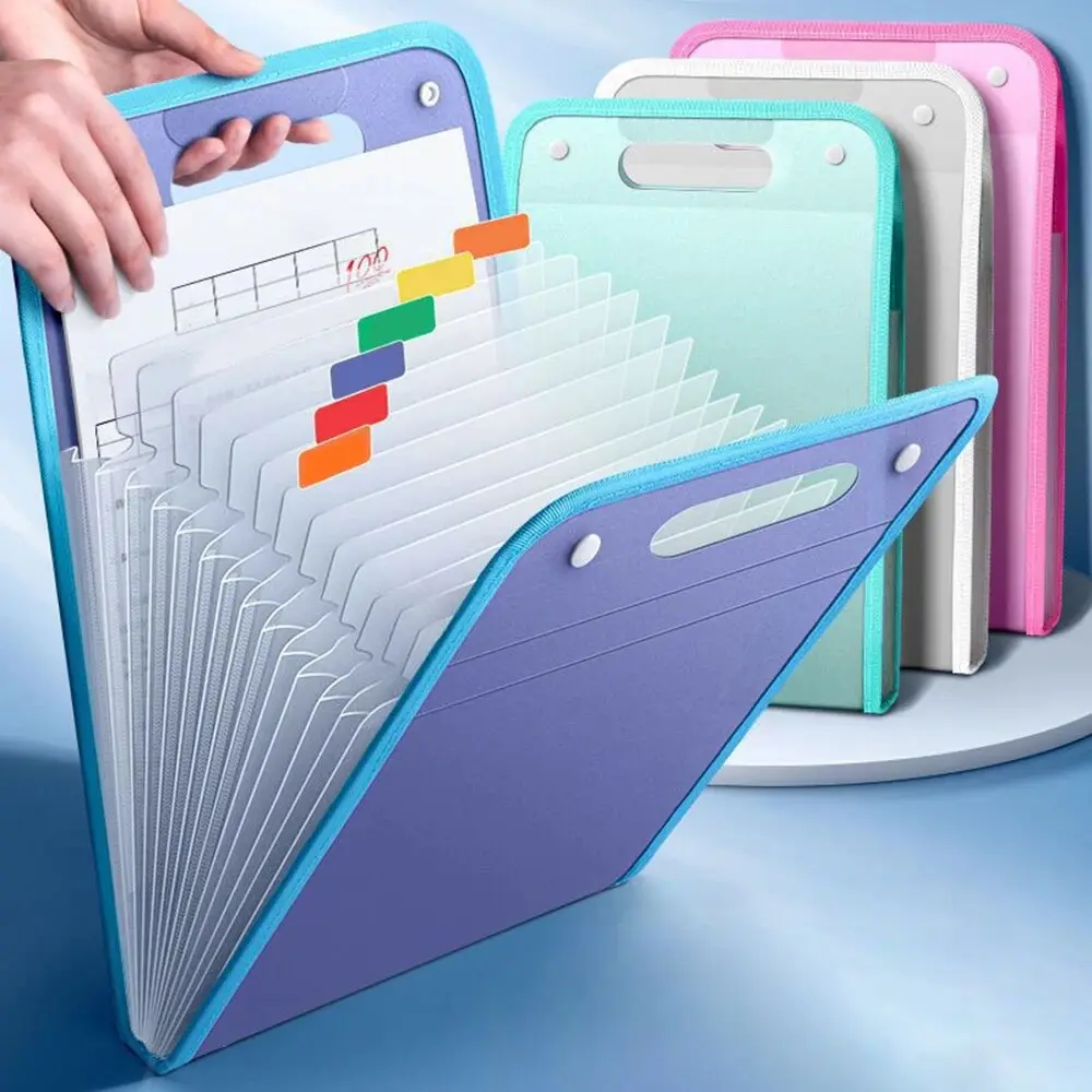Clearance_Handheld Organ Bag Folder A4 Large Capacity Student Exam Paper Storage Bag 13 Layers Ticket File Classification Storag