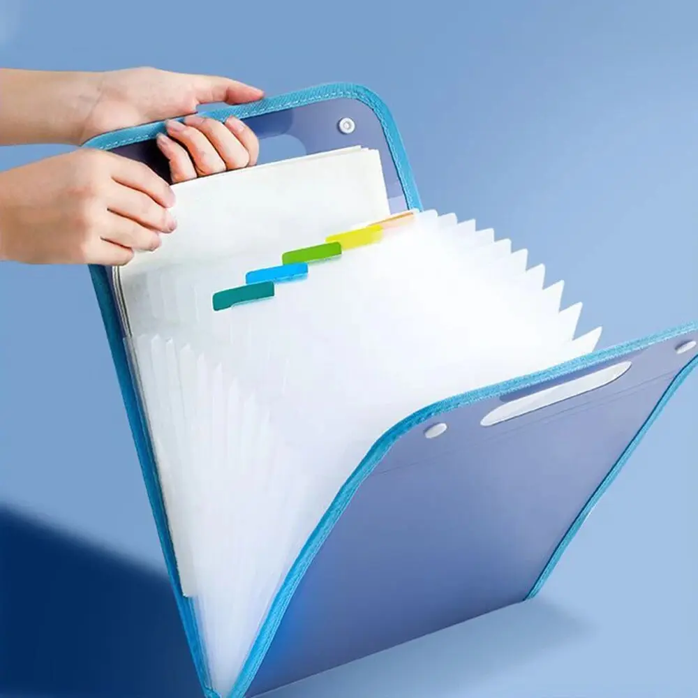Clearance_Handheld Organ Bag Folder A4 Large Capacity Student Exam Paper Storage Bag 13 Layers Ticket File Classification Storag