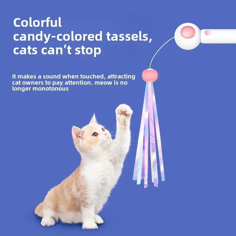 Gravity teasing cat stick Cat self hi Fairy feather bell replacement can add catnip pet supplies kitten toys