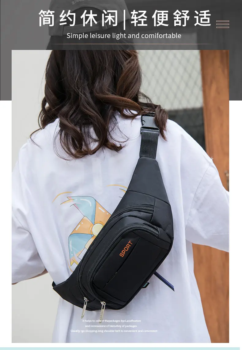 Men's canvas sports fanny pack women's casual fashion belt bag mens pouch bag waist bag for men