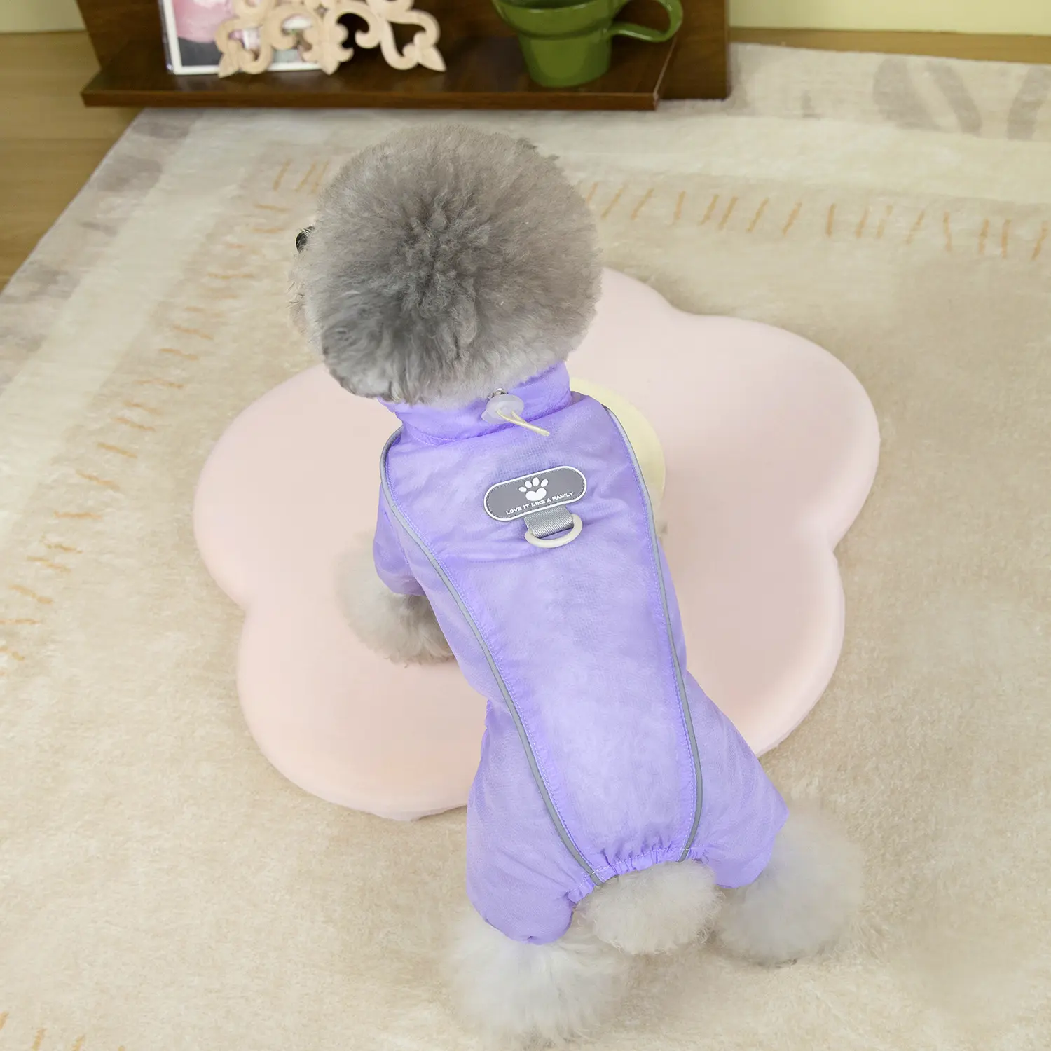 Pet four-legged outdoor sunscreen clothing UV-resistant breathable ice silk teddy small dog pet dog traction clothing