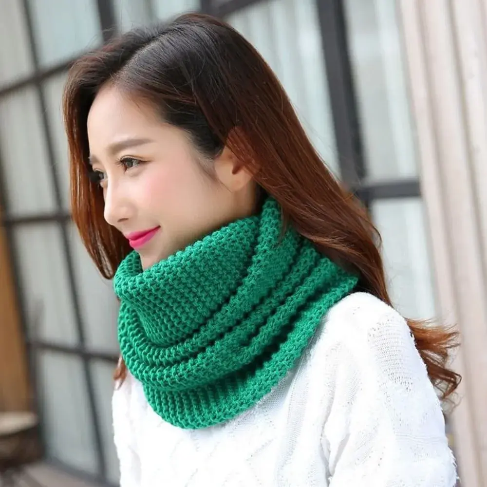 Knitting Scarf Autumn Winter Men Women Thickening Windproof Thermal Neck Cover High Collar Neck Protection Outdoor Warmer Tube