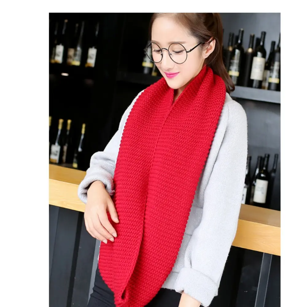 Knitting Scarf Autumn Winter Men Women Thickening Windproof Thermal Neck Cover High Collar Neck Protection Outdoor Warmer Tube