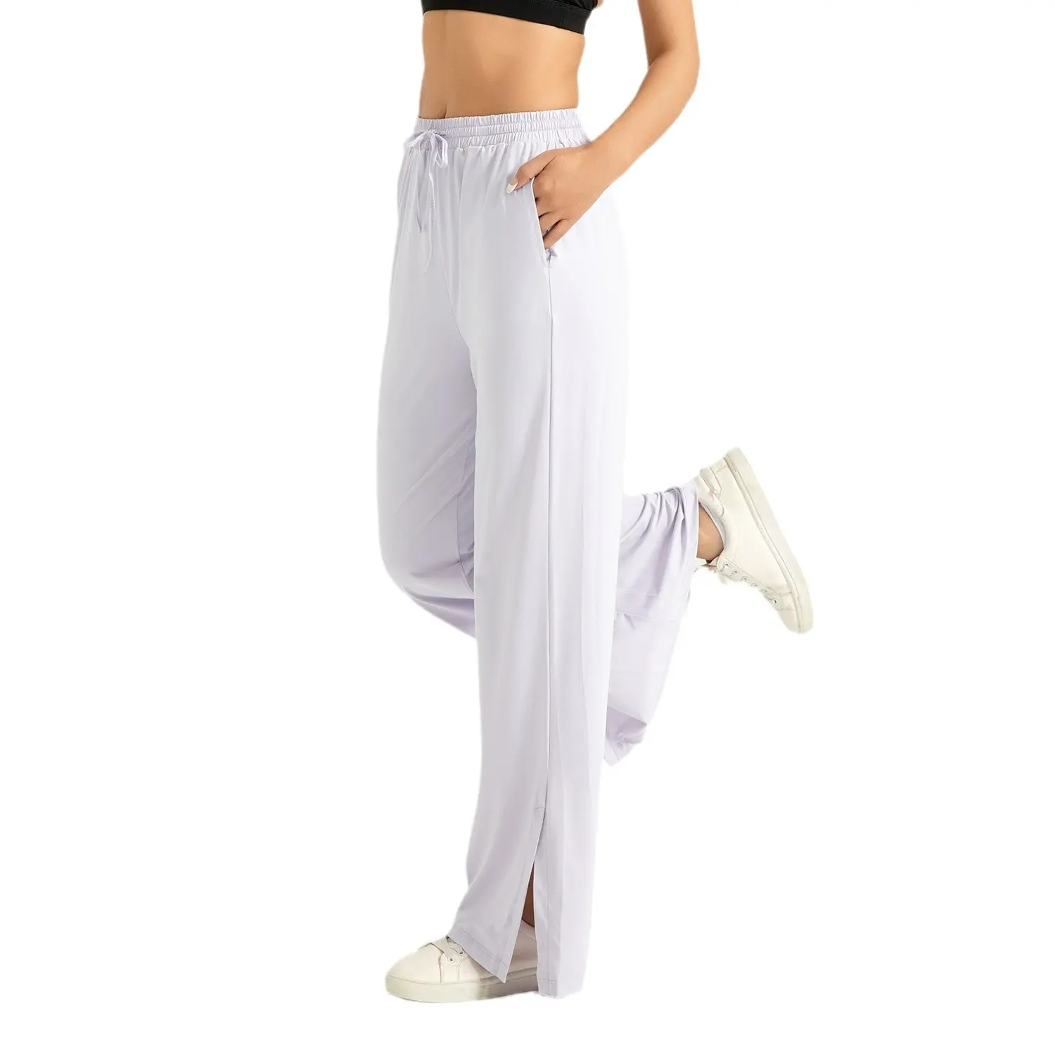 Juyitang sunscreen high-waisted wide-leg pants women's high elastic nude ice-sensitive anti-ultraviolet micro-pull sweatpants