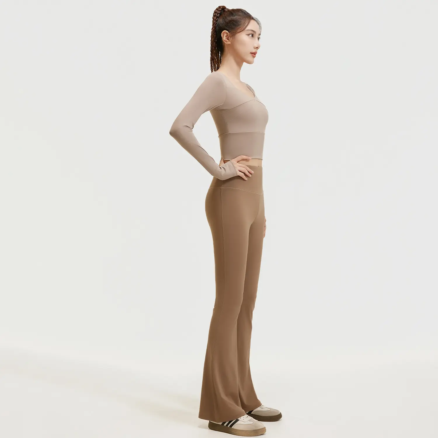 Juyatang Naked Sense Traceless Set Skinny Yoga Clothing Set High Waist Sports Fitness Clothing Set