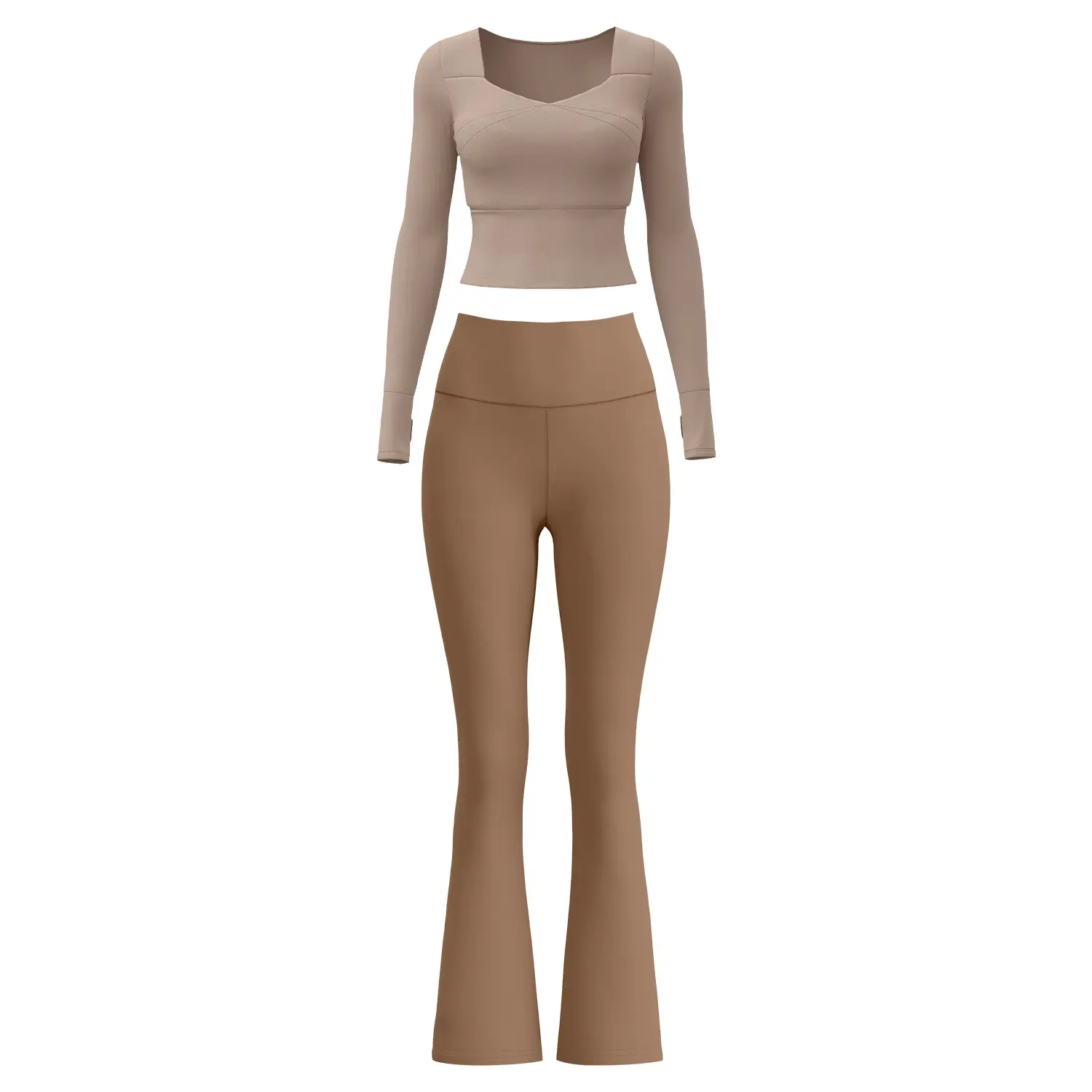 Juyatang Naked Sense Traceless Set Skinny Yoga Clothing Set High Waist Sports Fitness Clothing Set