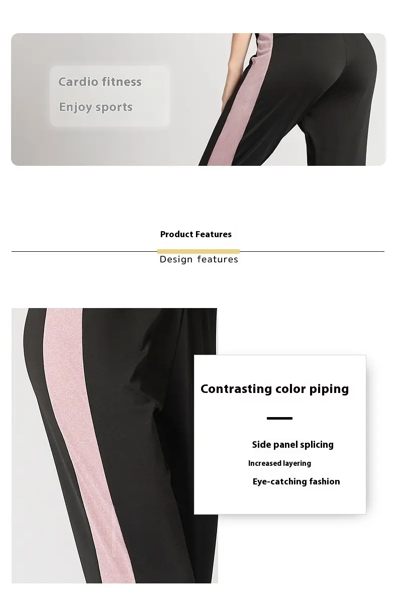 Sweatpants women's summer new side stripes reflective strips loose casual pants tied feet running fitness trousers