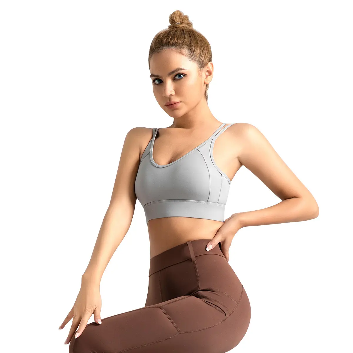 Cross Back Sports Underwear Shoulder Straps Bra Back Buckles Collect Breasts Yoga Underwear