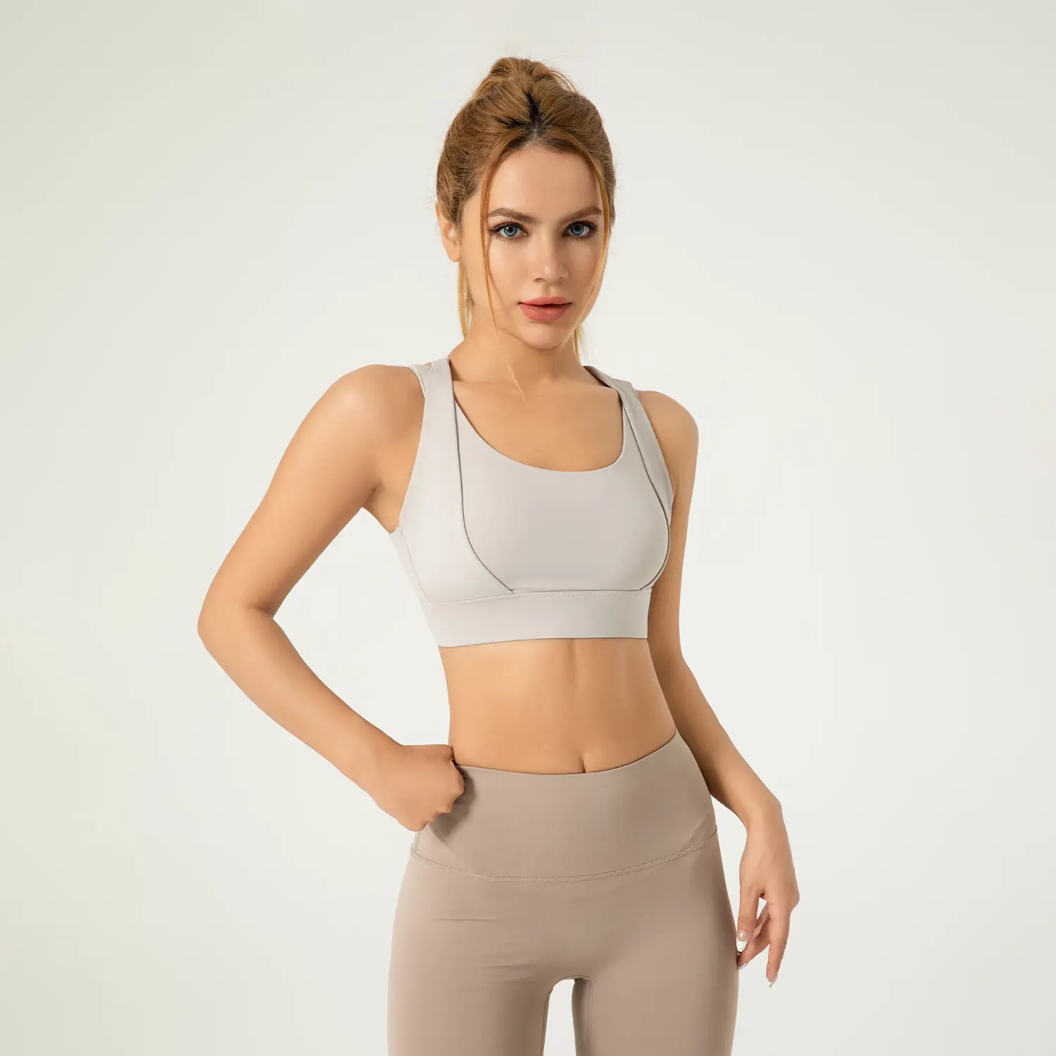 Juyitang double shoulder straps high-strength shockproof sports underwear double-layer fitness chest yoga bra