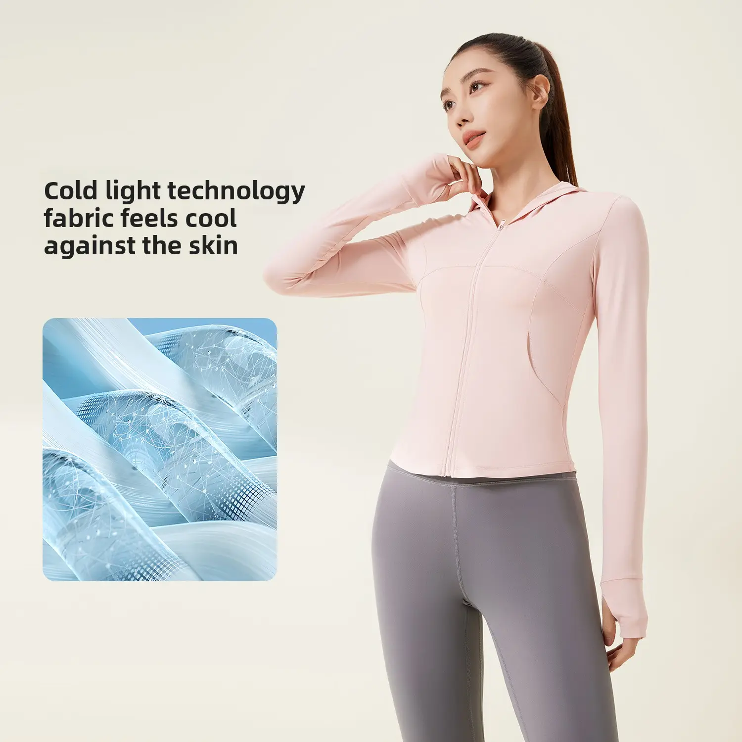 new UPF50 + light and thin sunscreen clothing, women's breathable anti-ultraviolet ice-sensitive hooded sunscreen clothing