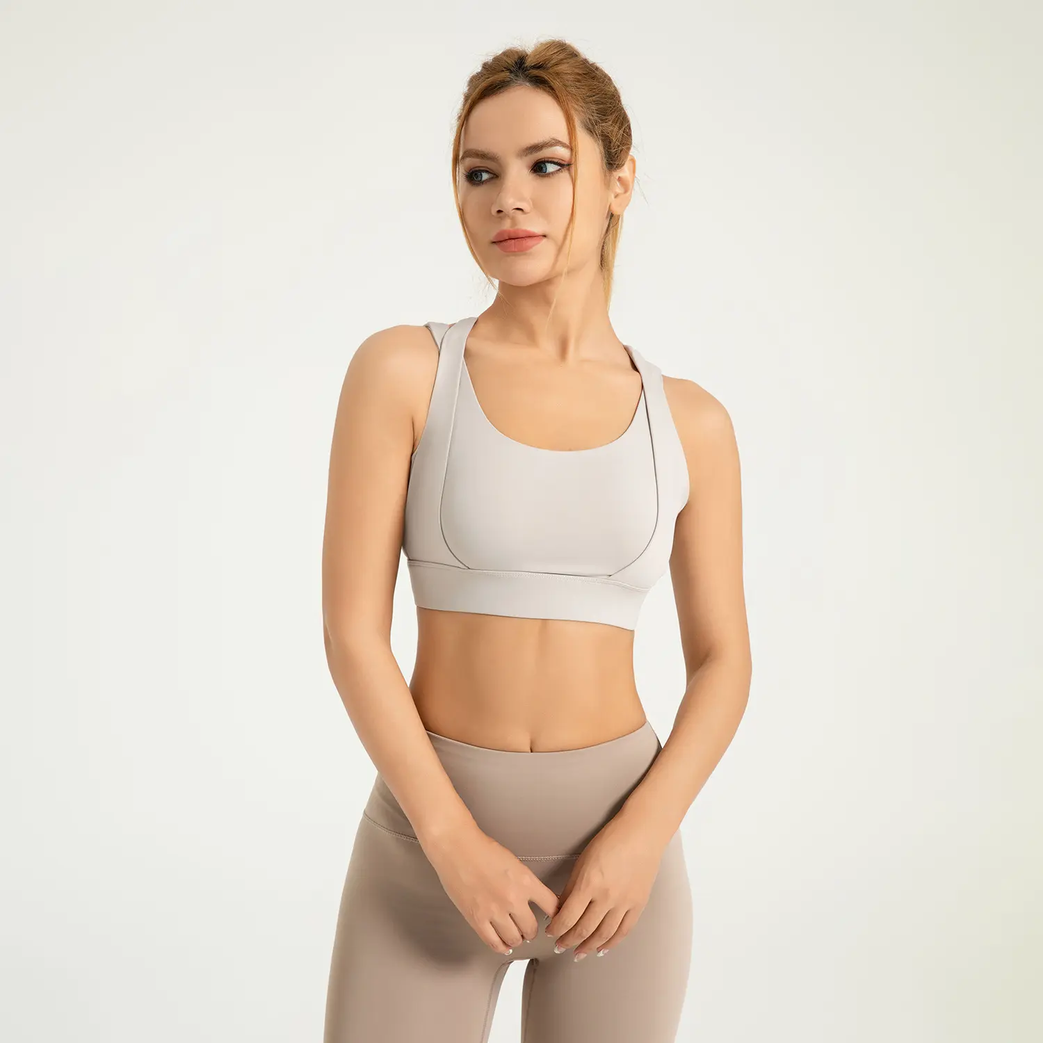 Juyitang double shoulder straps high-strength shockproof sports underwear double-layer fitness chest yoga bra
