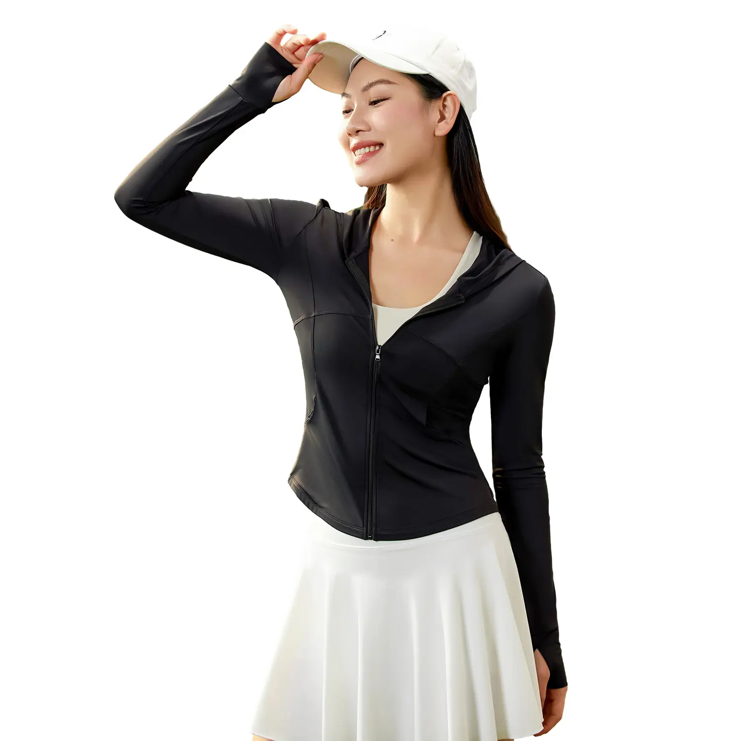 new UPF50 + light and thin sunscreen clothing, women's breathable anti-ultraviolet ice-sensitive hooded sunscreen clothing