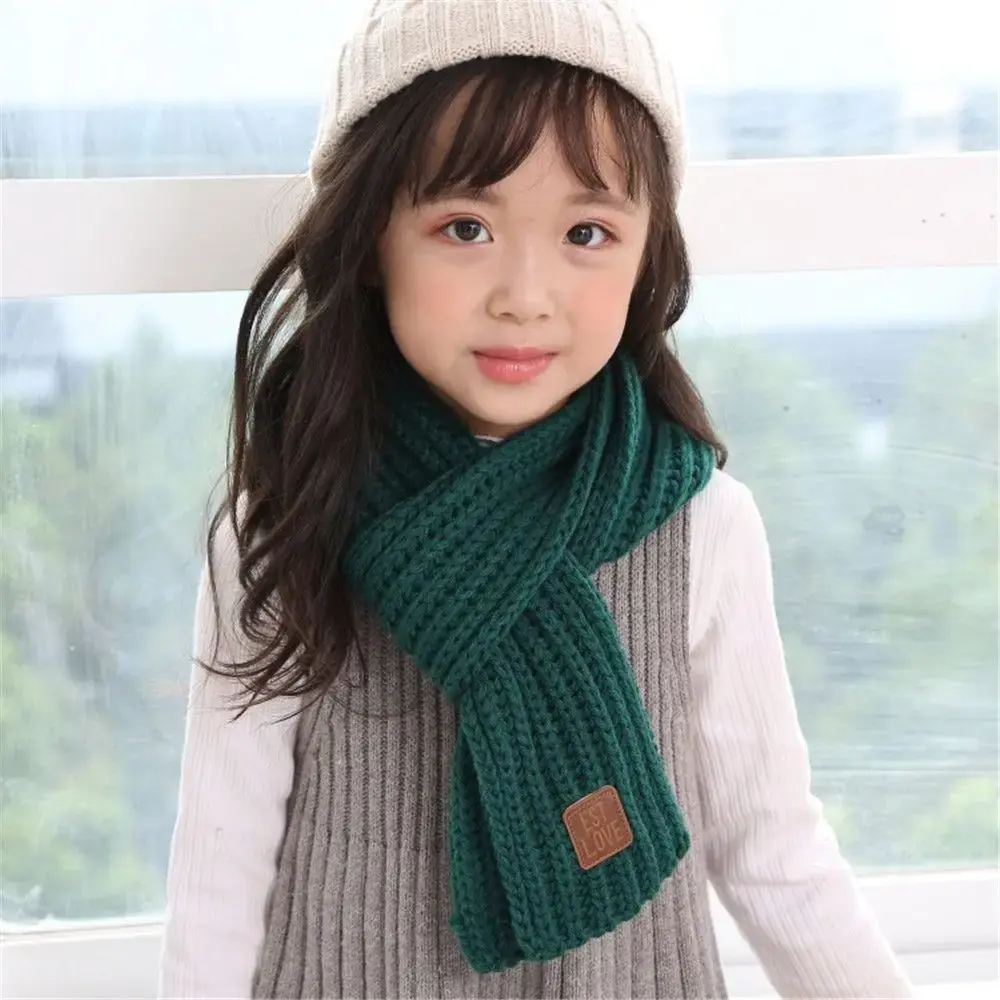 Fashion Boy Girl Winter Warm Scarf Knitting Wool Children Neck Warmer Wrap Outdoor Soft Neck Cover Windproof Neck Protection
