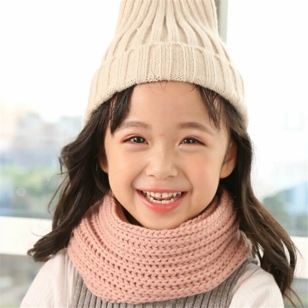 Fashion Boy Girl Winter Warm Scarf Knitting Wool Children Neck Warmer Wrap Outdoor Soft Neck Cover Windproof Neck Protection