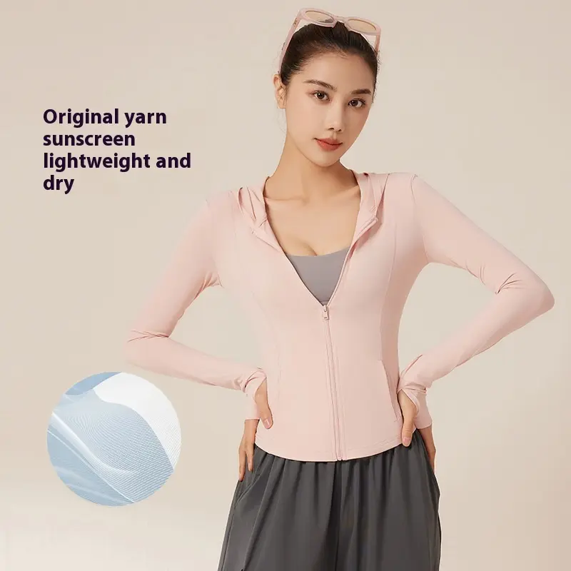 Juyitang summer original yarn UV protection sunscreen jacket Thin outdoor skin clothing Hooded sunscreen clothing Women