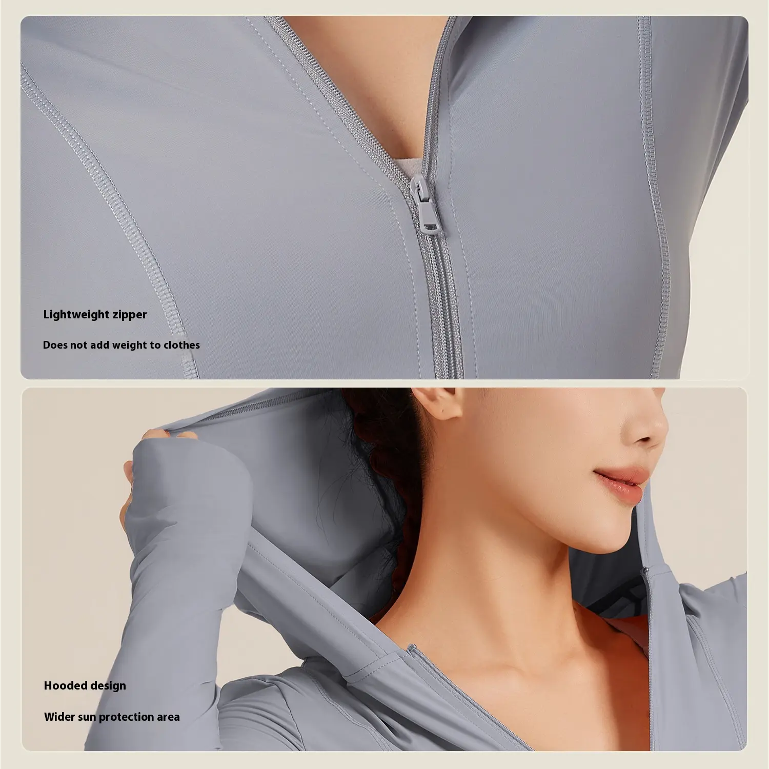 Juyitang summer original yarn UV protection sunscreen jacket Thin outdoor skin clothing Hooded sunscreen clothing Women