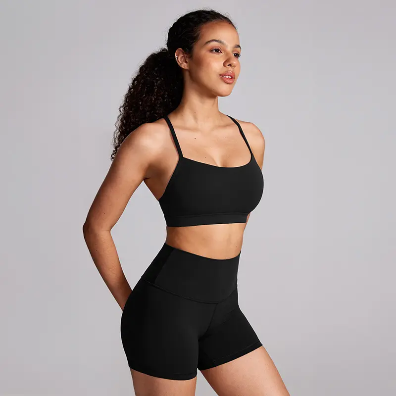Collar sports underwear outer wear Y-shaped thin shoulder beauty back bra widened hem yoga fitness vest women sports bra