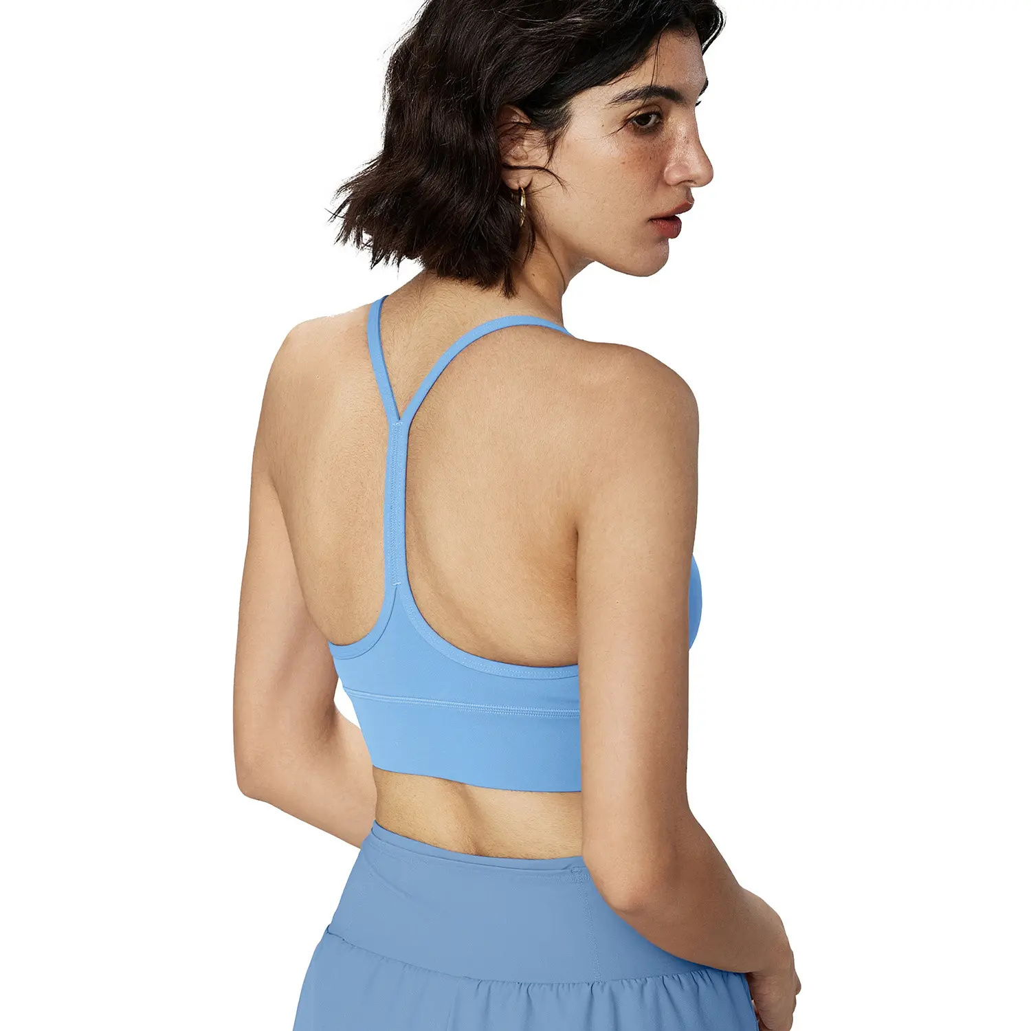 Collar sports underwear outer wear Y-shaped thin shoulder beauty back bra widened hem yoga fitness vest women sports bra