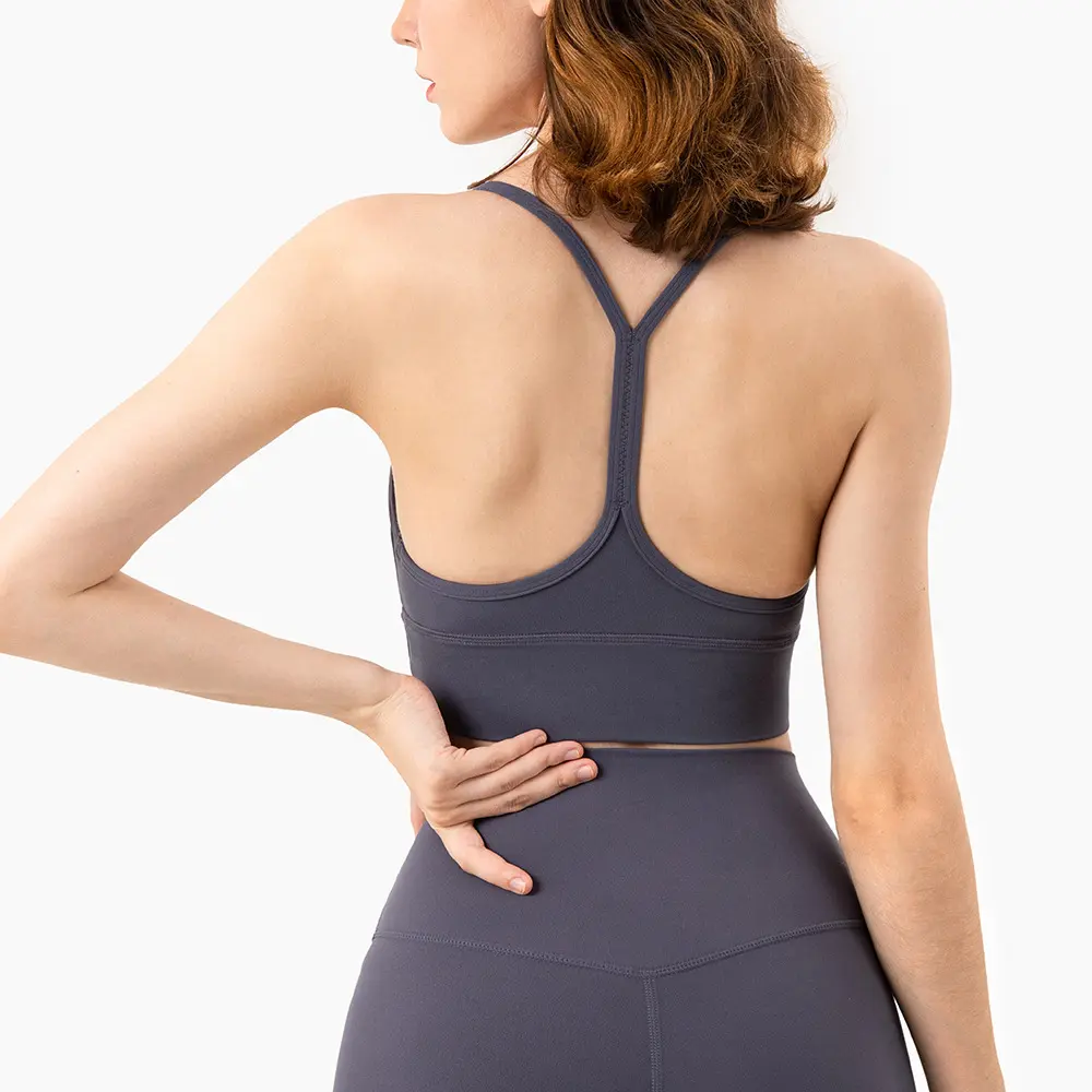 Collar sports underwear outer wear Y-shaped thin shoulder beauty back bra widened hem yoga fitness vest women sports bra
