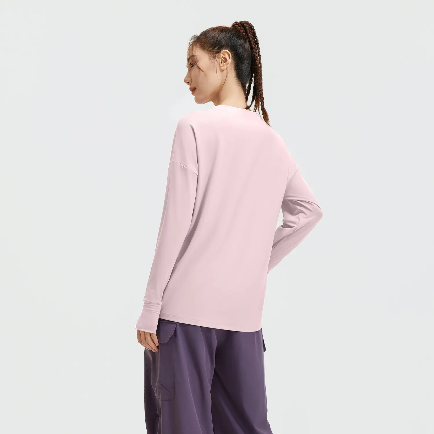 Juyitang new split loose yoga clothes long sleeves women's sports running training fitness clothes top fitness femme