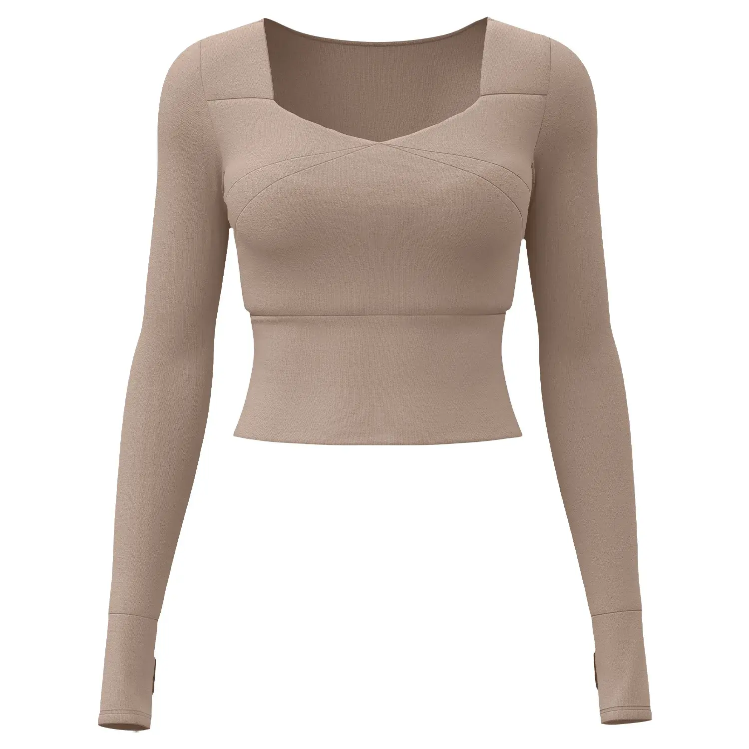 splicing women's yoga clothes with chest pads, sports tops, fitness clothes, breathable and thin running fitness long sleeves