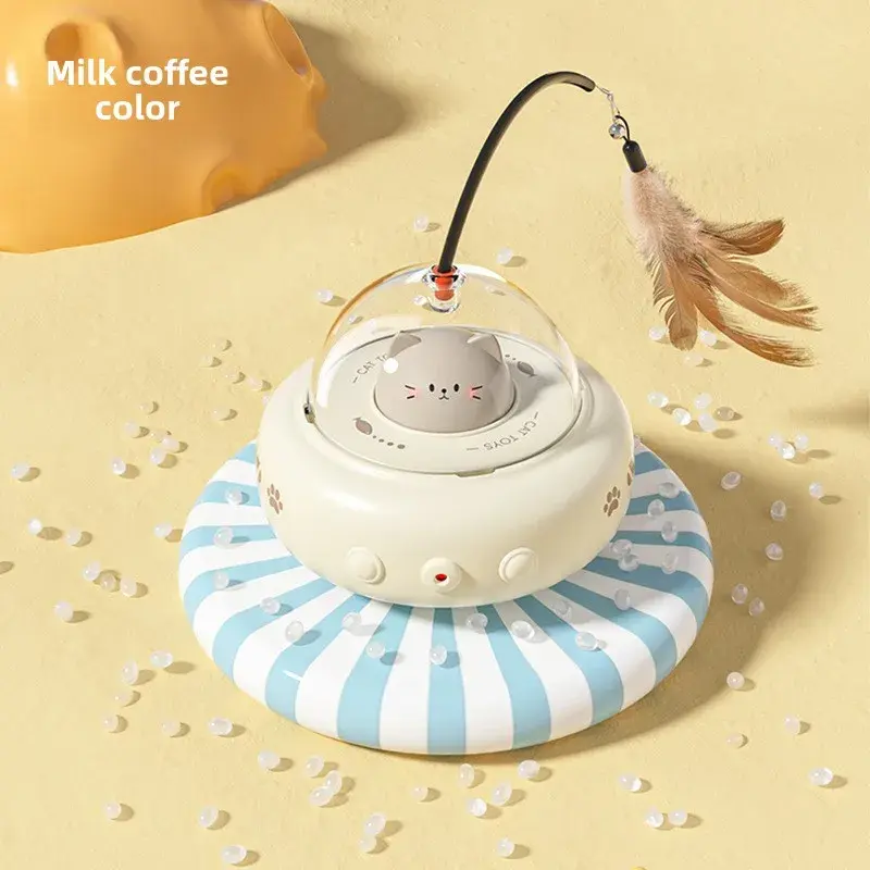 Intelligent automatic cat-teasing toy Self-amusement electric sensing cat toy feather cat-teasing stick Pet supplies