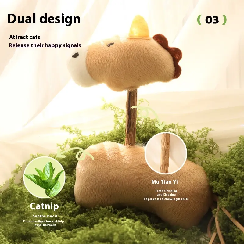 Cat Toys Self-Hi Catnip Wood Polygonum Teeth Grinding Stick Teeth Cleansing and Bite-resistant Pet Supplies Cat Toys Wholesale