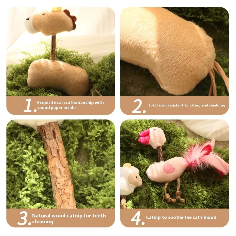 Cat Toys Self-Hi Catnip Wood Polygonum Teeth Grinding Stick Teeth Cleansing and Bite-resistant Pet Supplies Cat Toys Wholesale
