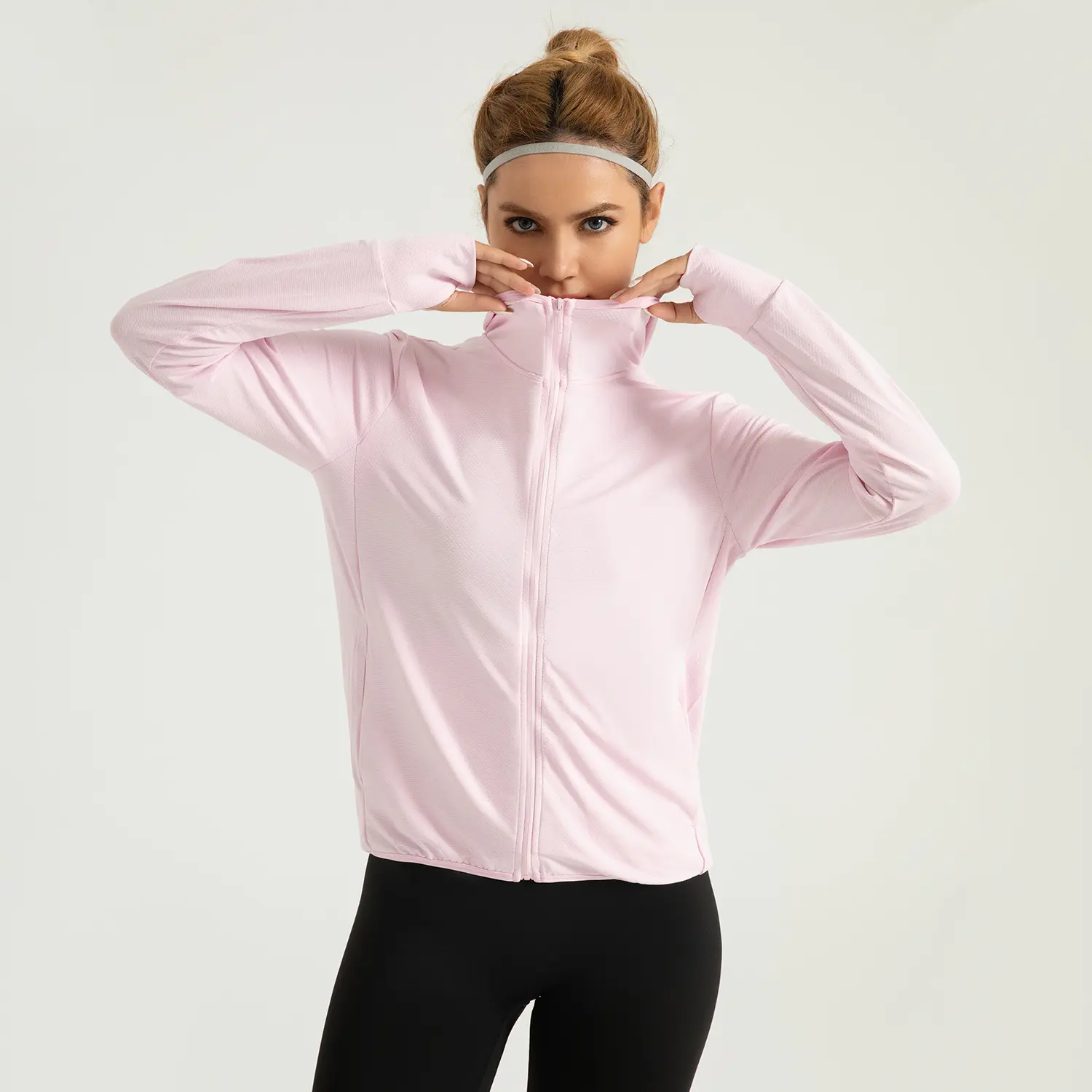 Summer new hooded sunscreen jacket women's outdoor jacquard breathable sunscreen clothing