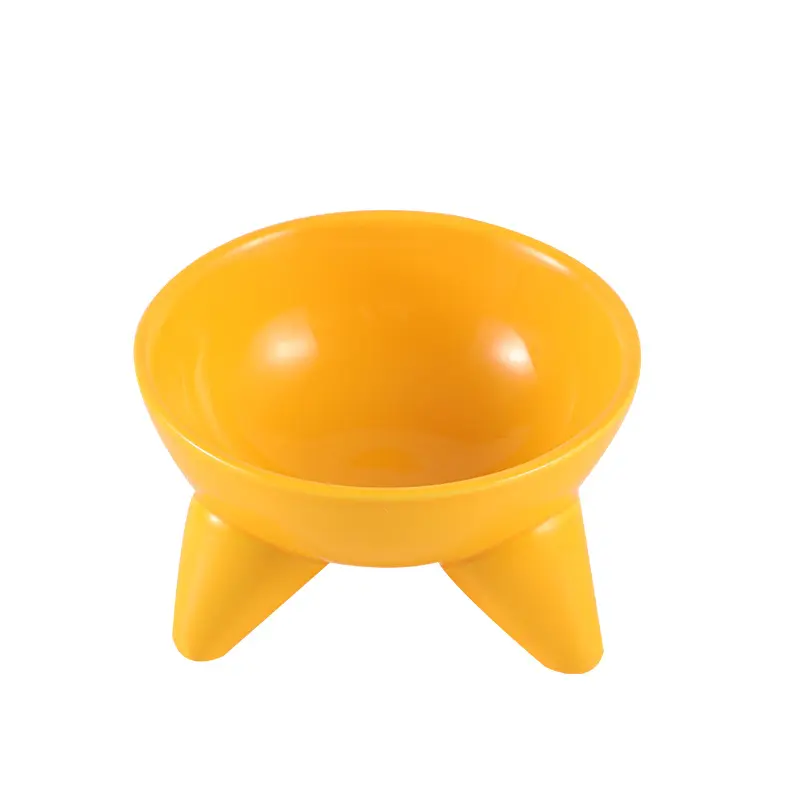Ceramic cat food basin High foot oblique mouth neck protection Anti-black chin cat rice bowl Anti-overturning dog drinking bowl