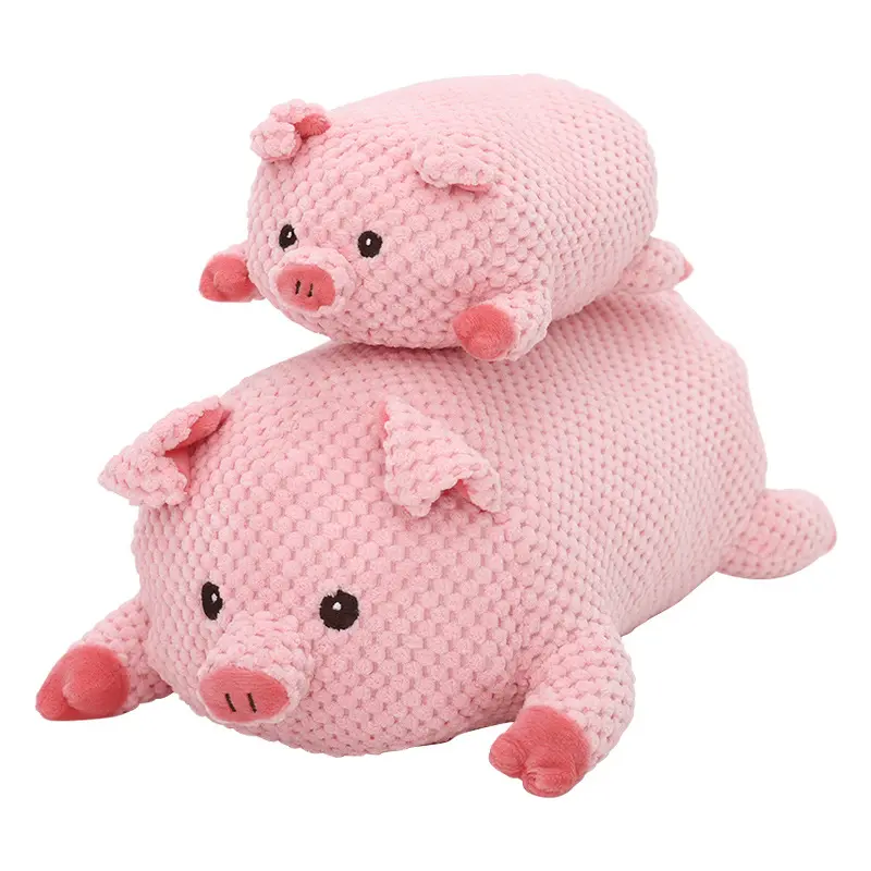 Plush sounding pink pig dog toy teething bite-resistant pet puppy puppy Teddy Corgi is a fun-loving bear