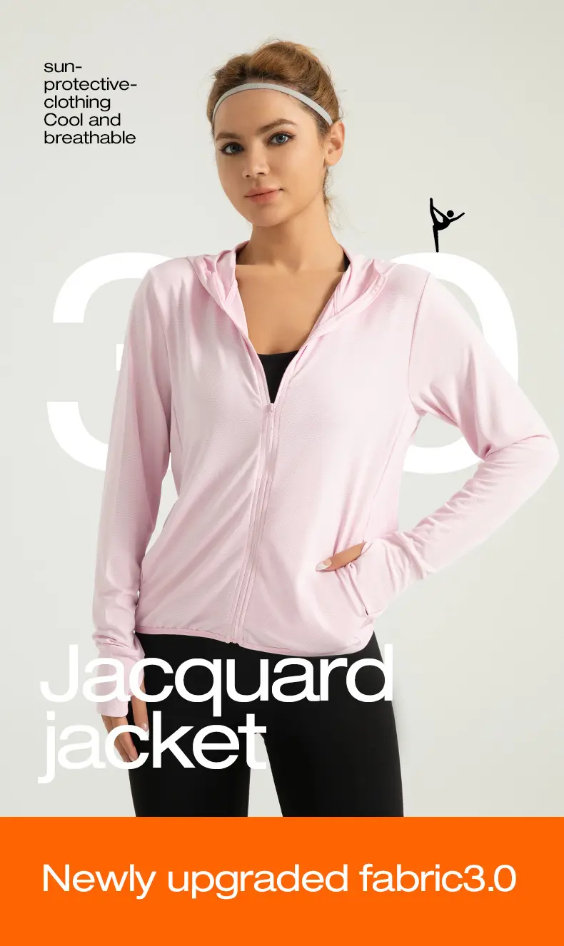 Summer new hooded sunscreen jacket women's outdoor jacquard breathable sunscreen clothing