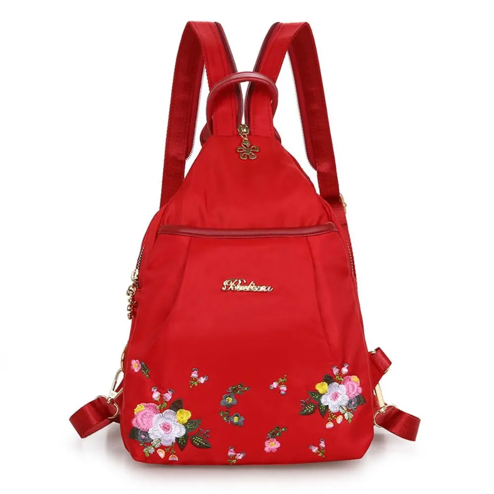 Fashion Embroidery Bag Casual Waterproof Oxford Women Backpack Female Large Capacity Travel Handbag Shopping Knaps Crossbody Bag
