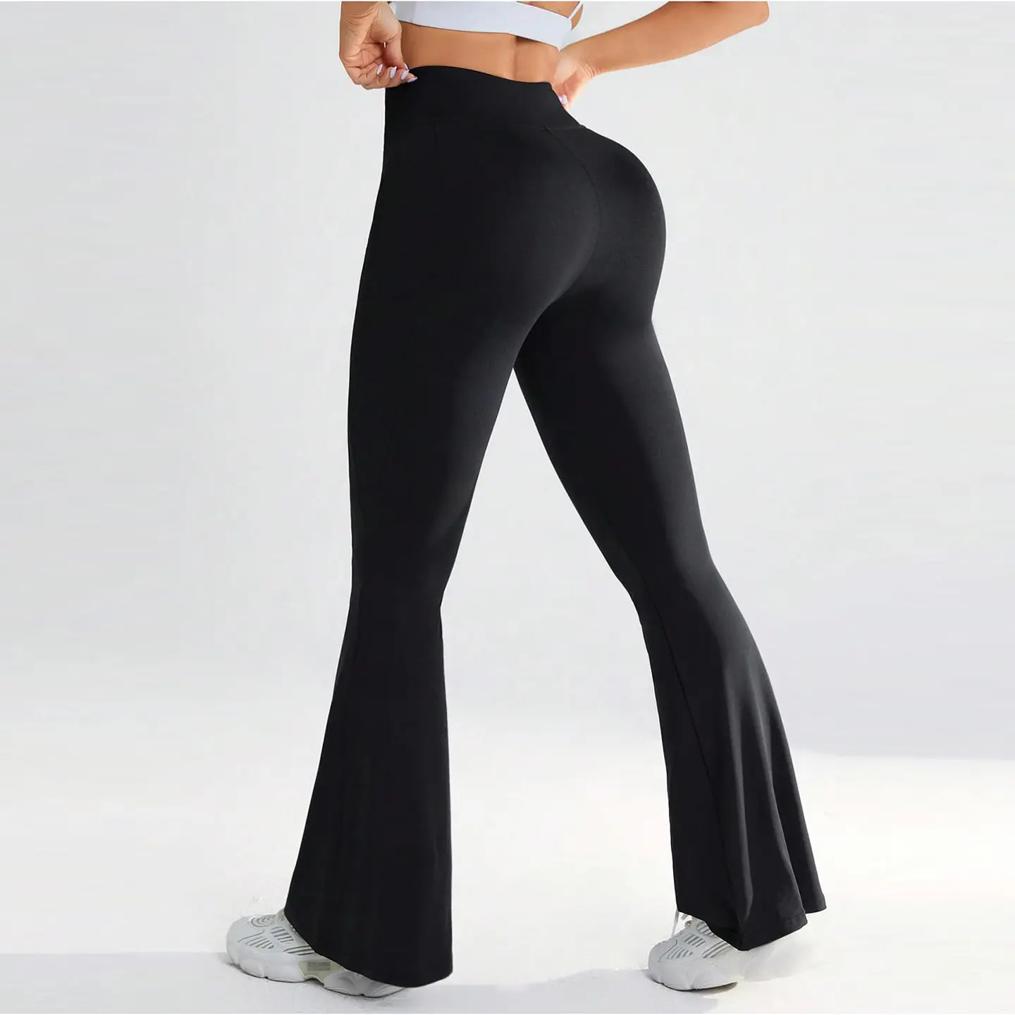V waist cross long yoga pants sports fitness wide leg pants yoga pants women